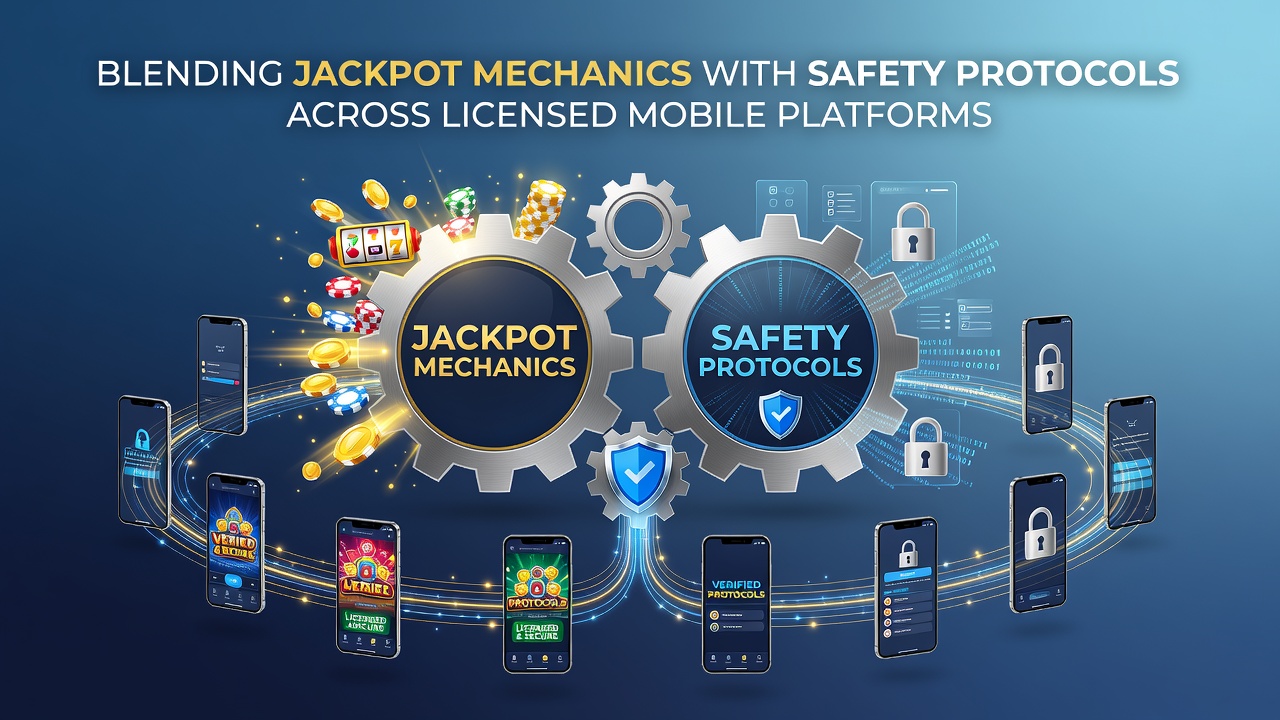 Darstellung der Verbindung von Jackpot-Mechaniken mit Sicherheitsprotokollen auf lizenzierten mobilen Plattformen