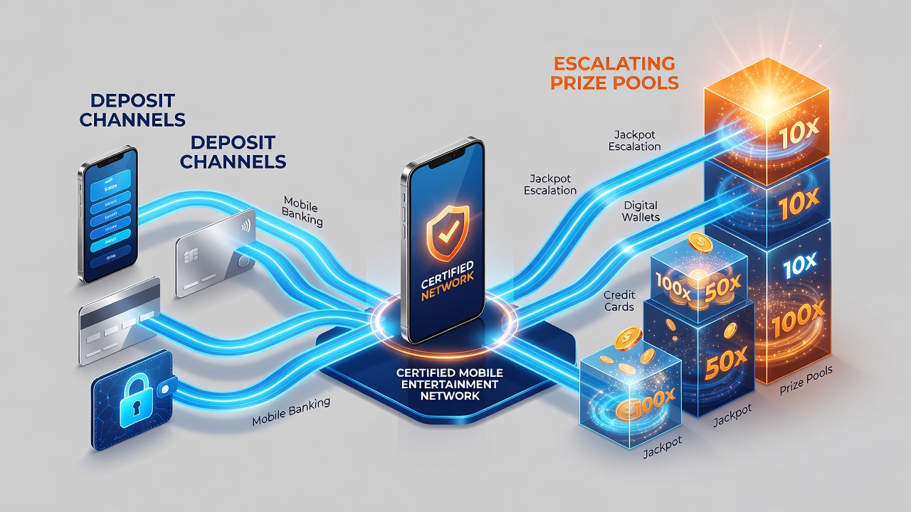 Mobile Schnittstellen zwischen Einzahlungen und Preispools in lizenzierten Netzwerken