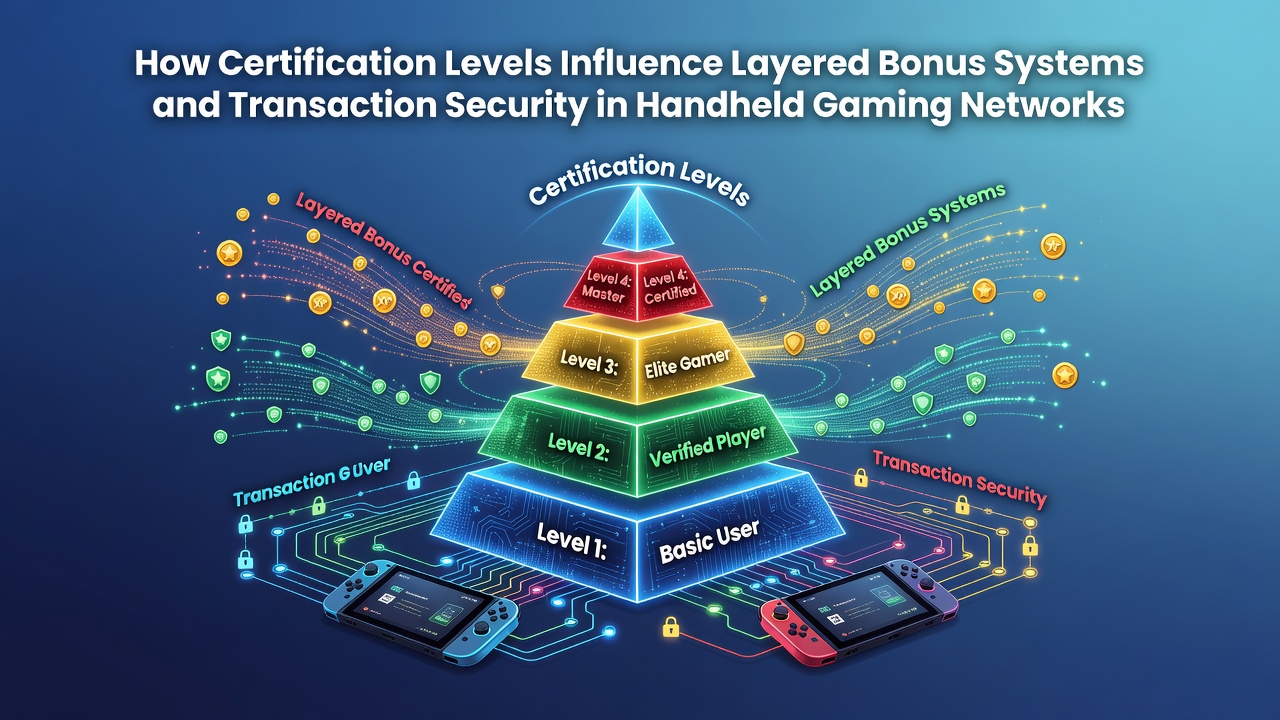 Darstellung von Zertifizierungsstufen und deren Einfluss auf Bonusstrukturen sowie Sicherheitsprotokolle in Handheld-Gaming-Netzwerken